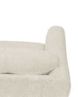 Aykah Juno Loveseat in cream, arm and seat detail