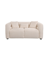 Aykah velvet-feel Lillian Loveseat in Vanilla Soufflé, front view