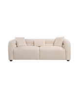 Aykah velvet-feel Lillian Sofa in Vanilla Soufflé, front view