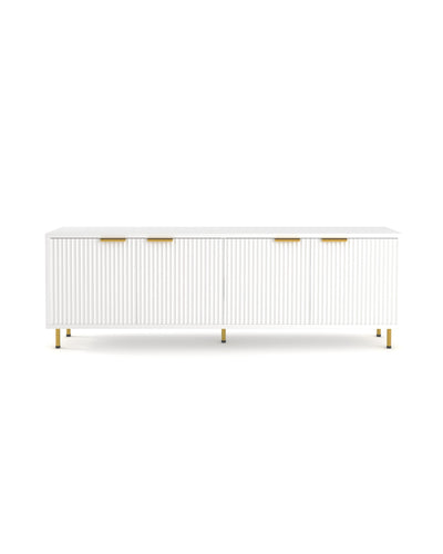 Aykah Luna Media Unit in Chantilly, front view with fluted doors