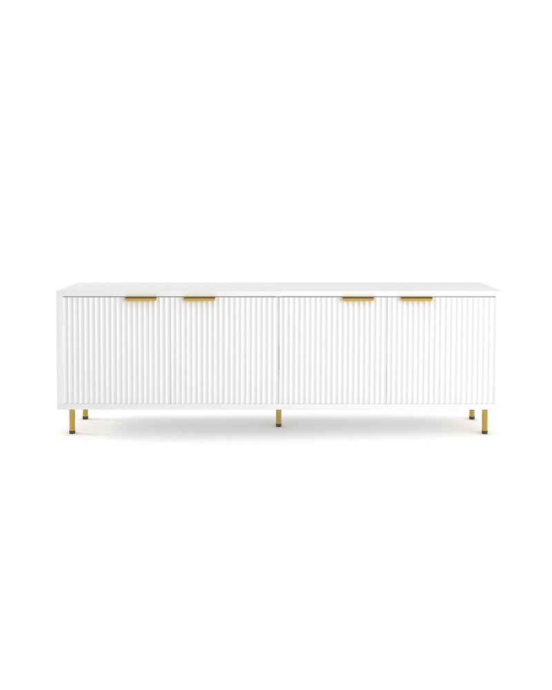 Aykah Luna Media Unit in Chantilly, front view with fluted doors