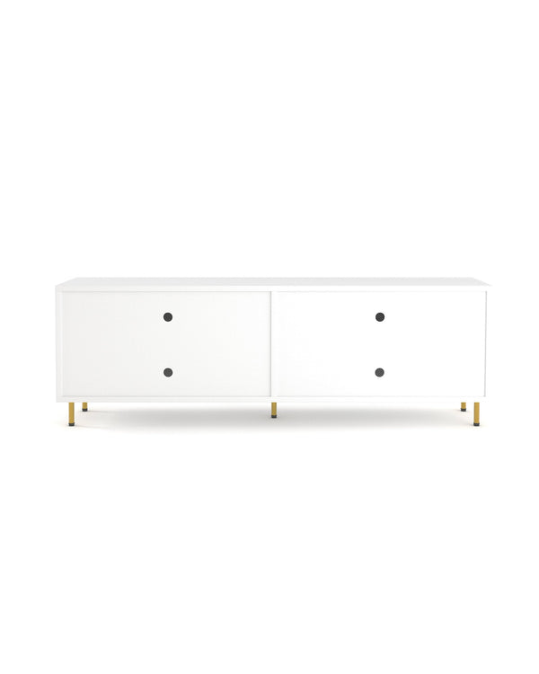Luna Media Unit in Chantilly, side profile showing the fluted doors