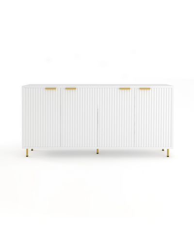 Aykah Luna Sideboard in Chantilly, front view with fluted doors