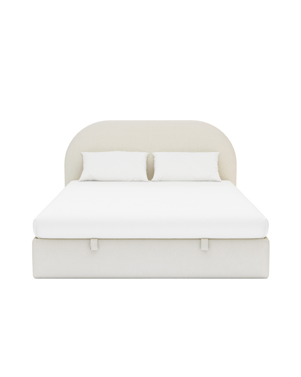 Lunel Lift Up Storage Bed cream-marshmallow front