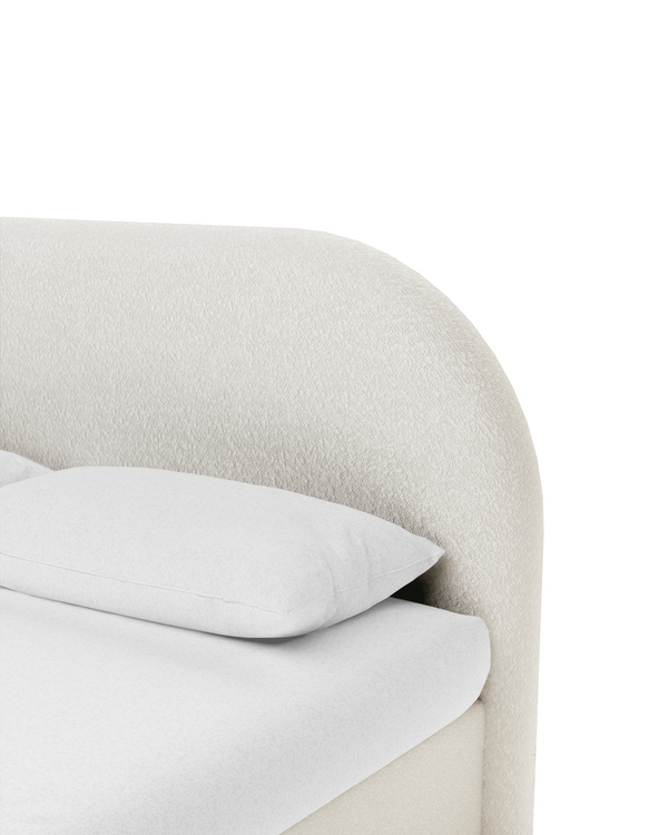 Lunel Lift Up Storage Bed cream-marshmallow headboard