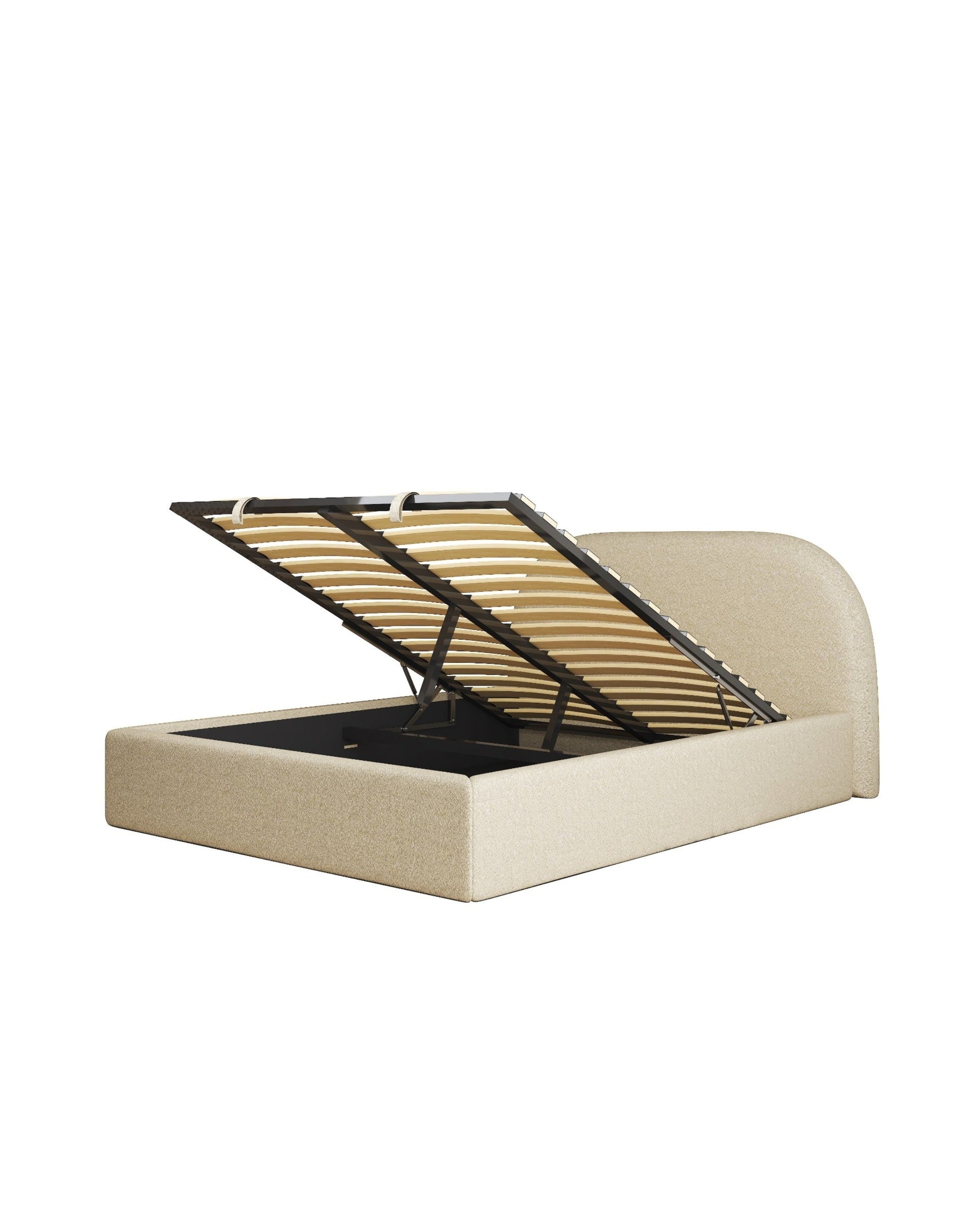 Lunel Lift Up Storage Bed toffee-cream angle