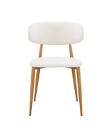 Mabel Dining Chair in Almond Cream with Oak, front view