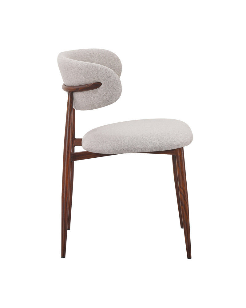 Mabel Dining Chair in Espresso Bean with Walnut, side view