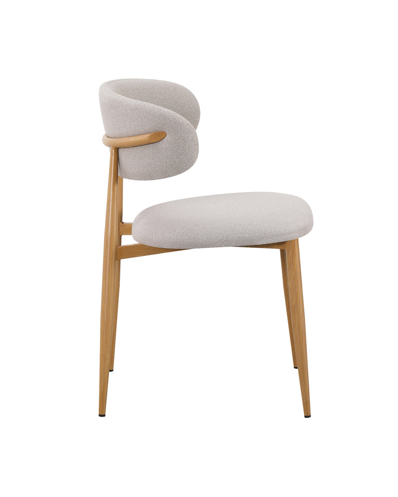 Mabel Dining Chair in Espresso Bean with Oak, side view