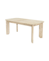 Mariella Dining Table in Light Driftwood, three-quarter view