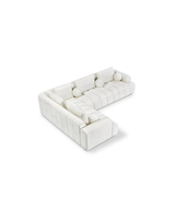 Bouclé Mellow Sectional in Cream Puff, left facing, seen from above