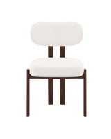 Mirae Dining Chair in Almond Cream with Walnut, front view