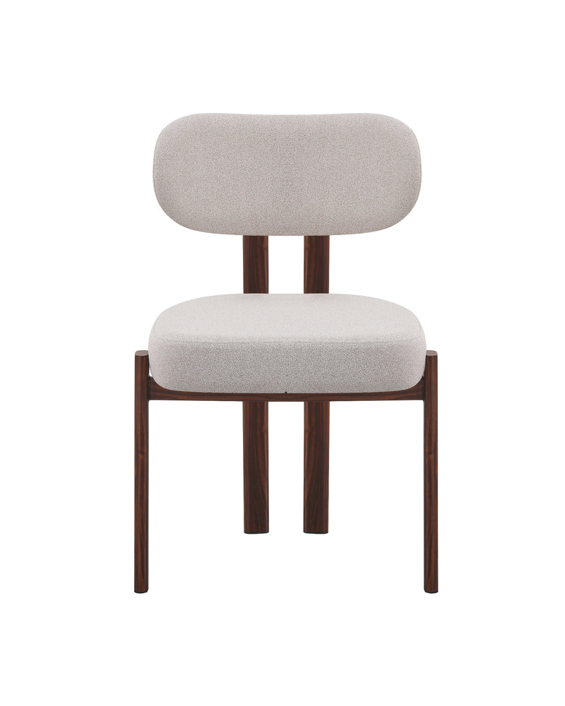 Mirae Dining Chair in Espresso Bean with Walnut, front view