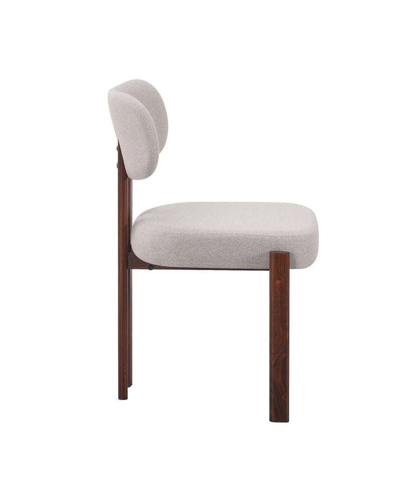 Mirae Dining Chair in Espresso Bean with Walnut, side view