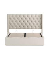 Nora Lift Up Storage Bed internal frame and slats, front view
