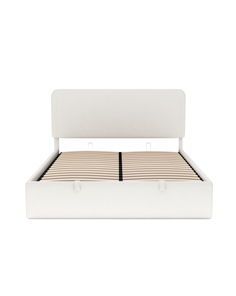Numa Lift Up Storage Bed cream-marshmallow angle
