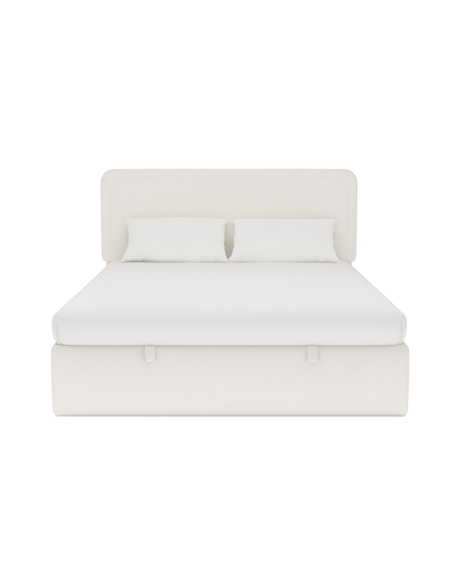 Numa Lift Up Storage Bed cream marshmallow feature