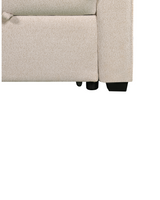 Aykah Ollie Sectional, close-up of the woven upholstery and leg