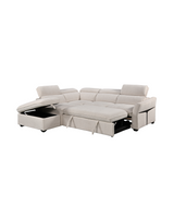Ollie Sectional left-facing with the sleeper pulled out