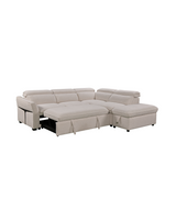 Aykah Ollie Sectional, right facing, pull-out bed extended