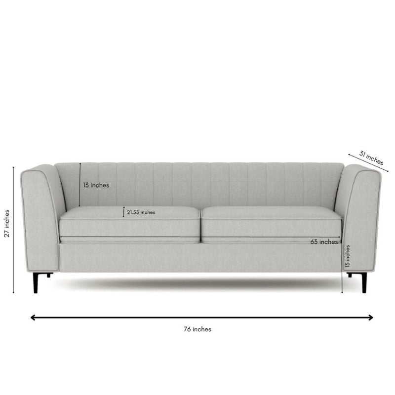 Enigma 3-Seater Sofa in Grey Linen