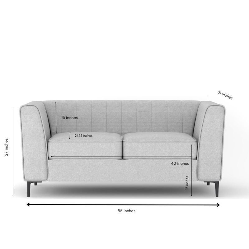 Enigma 2-Seater Loveseat in Grey Linen