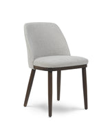 Raya Dining Chair in Earl Grey, three-quarter view with curved back