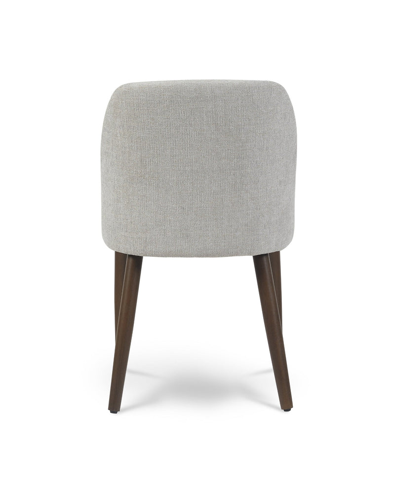 Raya Dining Chair in Earl Grey, back view showing the finished reverse