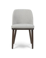 Raya Dining Chair in Earl Grey, front view with curved back