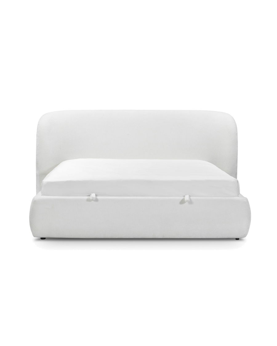 Aykah upholstered Retreat Bed in Cream Puff, front view