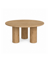 Aykah oak Runa Coffee Table, front view with thick rounded legs