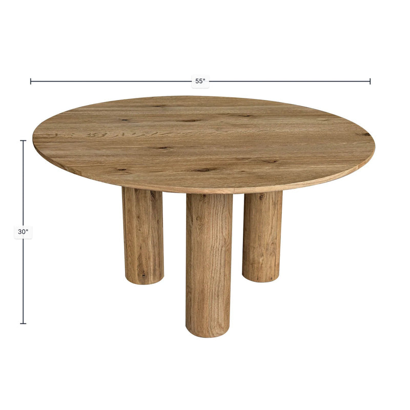 Runa Round Dining Table dimensions, Overall: 55" diameter × 30"H