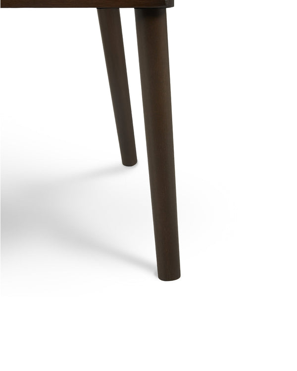 Close-up of the upholstered finish on the Saville Dining Chair in Earl Grey