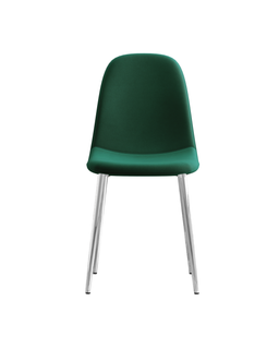 Chaise Sera en velours gris avec pieds chromés