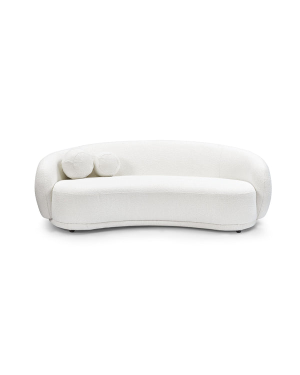 Aykah Sienna Sofa in Coconut Bouclé, front view