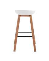 Metal Willow White Counter Stool, back view showing the finished reverse