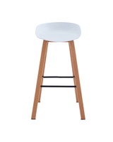 Aykah metal Willow White Counter Stool, front view with polypropylene seat