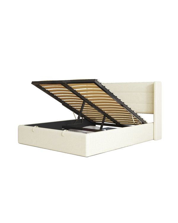 Zir Lift Up Storage Bed vanilla-bean open