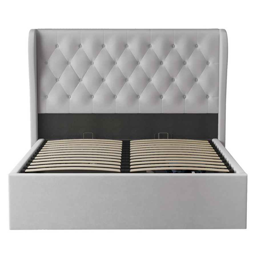 Brittany Light Grey Lift-Up Storage Bed