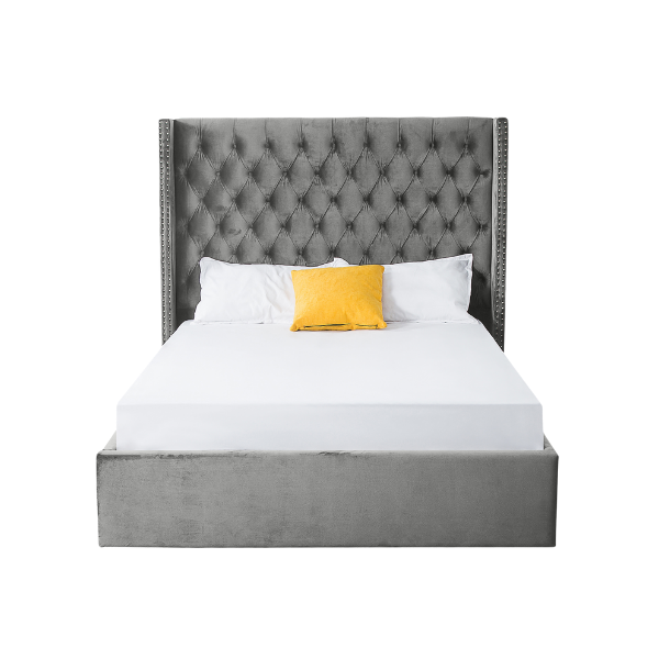 High Quality Tracy Grey Storage Bed frame queen Online Aykah Furniture