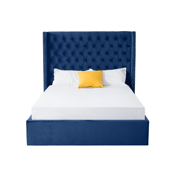 High Quality Tracy Blue Storage Bed frame queen Online Aykah Furniture