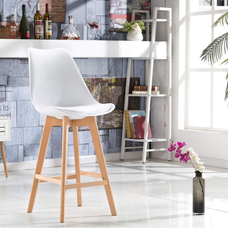 Luke White Counter Stool