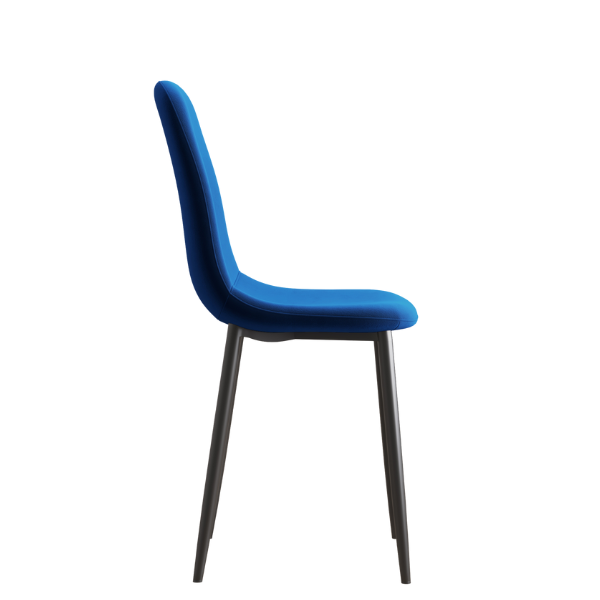 Sera Blue Velvet Chair w/ Black Legs