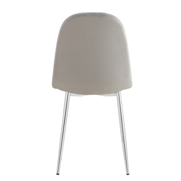 Sera Grey Velvet Chair w/ Chrome Legs