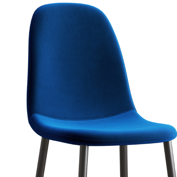 Sera Blue Velvet Chair w/ Black Legs