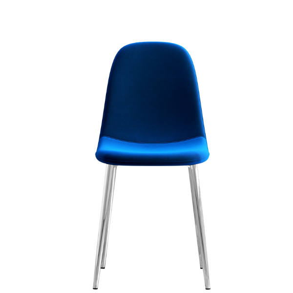 Sera Blue Velvet Chair w/ Chrome Legs