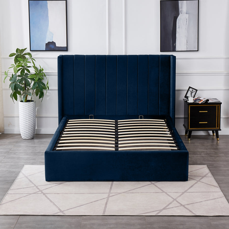 Best Great Quality Jenny Blue Storage Bed frame Online Aykah Furniture