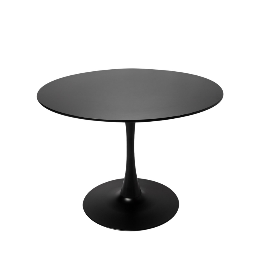 Chaise de salle à manger Alan PU + table noire Blanco grande