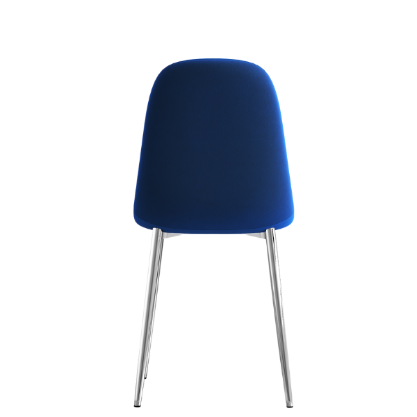 Sera Blue Velvet Chair w/ Chrome Legs