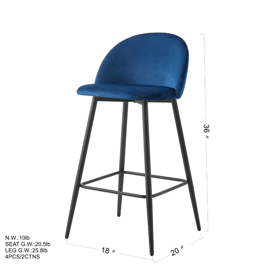 Alan Blue Counter Stool